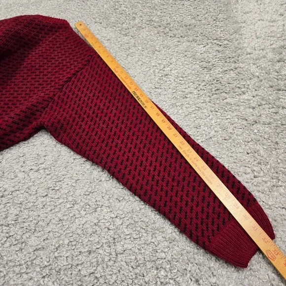 L.L. Bean Mens Red Birdseye Wool Sweater Size XXL Nordic Cabin Heritage Norway - Picture 9 of 10